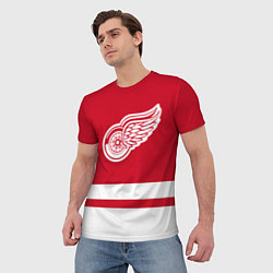 Футболка мужская Детройт Ред Уингз, цвет: 3D-принт — фото 2