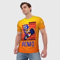 Футболка мужская Sonic - Соник, цвет: 3D-принт — фото 2