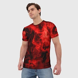 Футболка мужская Красный дым, цвет: 3D-принт — фото 2