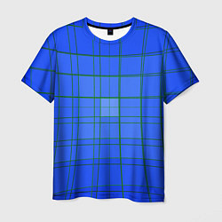 Мужская футболка Геометрия синяя 3D