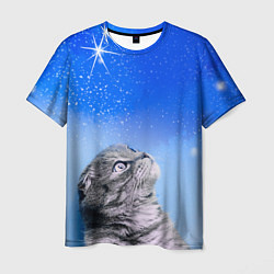 Мужская футболка Кот и космос