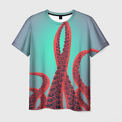 Мужская футболка Красные щупальца осминога
