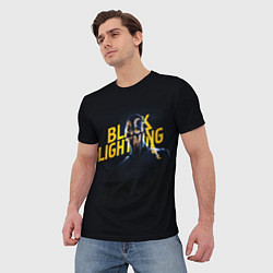 Футболка мужская Black Lightning - Thunder, цвет: 3D-принт — фото 2