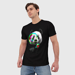 Футболка мужская Панда и мыльный пузырь, цвет: 3D-принт — фото 2
