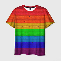 Мужская футболка Разноцветные доски радужный