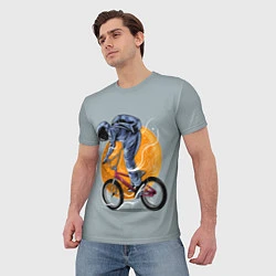 Футболка мужская Космический велосипедист Z, цвет: 3D-принт — фото 2
