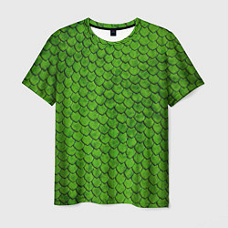 Футболка мужская Зелёная чешуя, цвет: 3D-принт