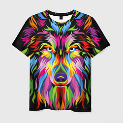 Мужская футболка Neon wolf