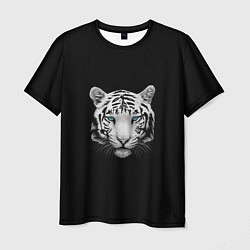 Футболка мужская Тигр, белый тигр, цвет: 3D-принт