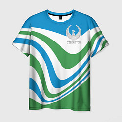 Мужская футболка Узбекистан - герб страны