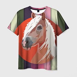 Мужская футболка Лошадь с фоном