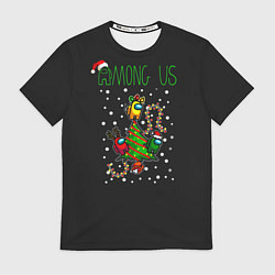 Футболка мужская Among Us Happy New Year, цвет: 3D-принт