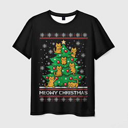 Мужская футболка Meowy christmas