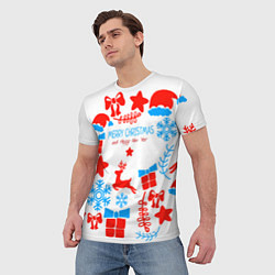 Футболка мужская Merry Christmas and HNY, цвет: 3D-принт — фото 2