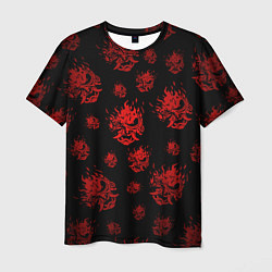 Мужская футболка Samurai pattern - красный