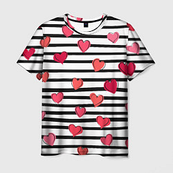 Мужская футболка Hearts Pattern