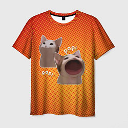 Мужская футболка Cat Pop Мем