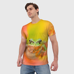 Футболка мужская Лягушка в цветке мило, цвет: 3D-принт — фото 2