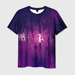 Мужская футболка Стекло дождь фиолетовый