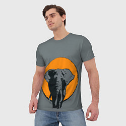 Футболка мужская Африканский Слон, цвет: 3D-принт — фото 2