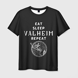 Футболка мужская Eat Sleep Valheim Repeat, цвет: 3D-принт