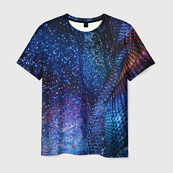 Мужская футболка Синяя чешуйчатая абстракция blue cosmos