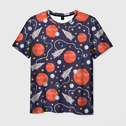 Мужская футболка Корабли, планеты и спутники
