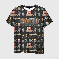 Мужская футболка Valheim викинги паттерн