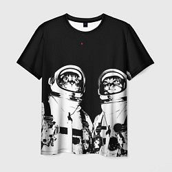 Мужская футболка Коты Космонавты