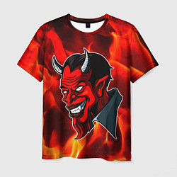 Мужская футболка The devil is on fire