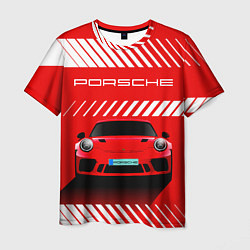 Мужская футболка PORSCHE ПОРШЕ RED STYLE