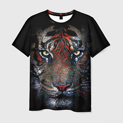 Мужская футболка Цветной тигр