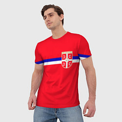 Футболка мужская Сборная Сербии, цвет: 3D-принт — фото 2