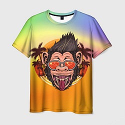 Футболка мужская Веселая обезьяна в очках, цвет: 3D-принт