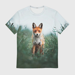 Мужская футболка Лисица в зелени