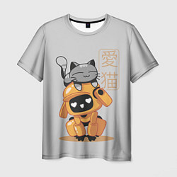 Мужская футболка Cat and Robot ЛСР