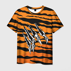 Мужская футболка След от когтей тигра