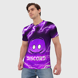 Футболка мужская DISCORD ДИСКОРД МОЛНИЯ, цвет: 3D-принт — фото 2