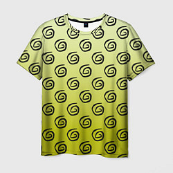 Мужская футболка Узор спиральки на желтом фоне