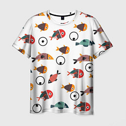 Мужская футболка Цветные рыбки