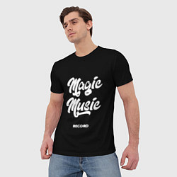 Футболка мужская Magic Music Record White on Black, цвет: 3D-принт — фото 2