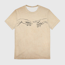 Мужская футболка Сотворение Адама - гранж