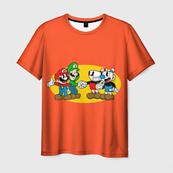 Мужская футболка CupHead x Mario