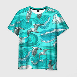 Мужская футболка Чайки в море