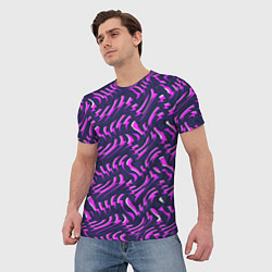 Футболка мужская Фиолетовые молнии, цвет: 3D-принт — фото 2