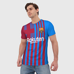 Футболка мужская Домашняя форма ФК «Барселона», цвет: 3D-принт — фото 2