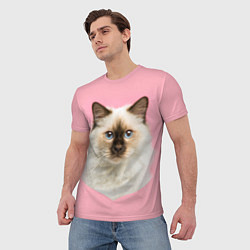 Футболка мужская Пушистый кот, цвет: 3D-принт — фото 2