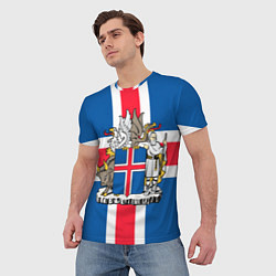 Футболка мужская Флаг и Герб Исландии, цвет: 3D-принт — фото 2