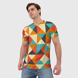Футболка мужская Треугольники, цвет: 3D-принт — фото 2