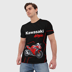 Футболка мужская KAWASAKI NINJA КАВАСАКИ, цвет: 3D-принт — фото 2